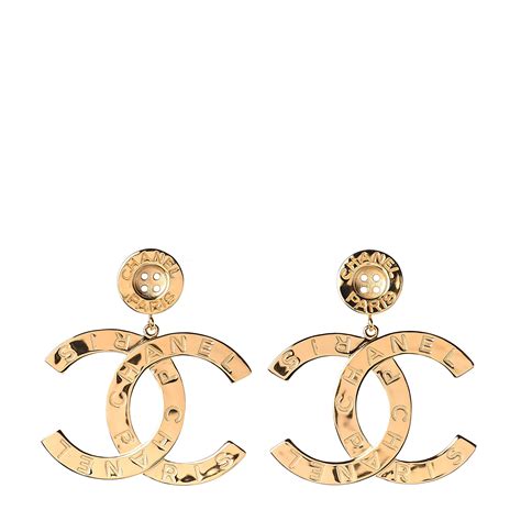 chanel gold button earrings|Chanel earrings official website.